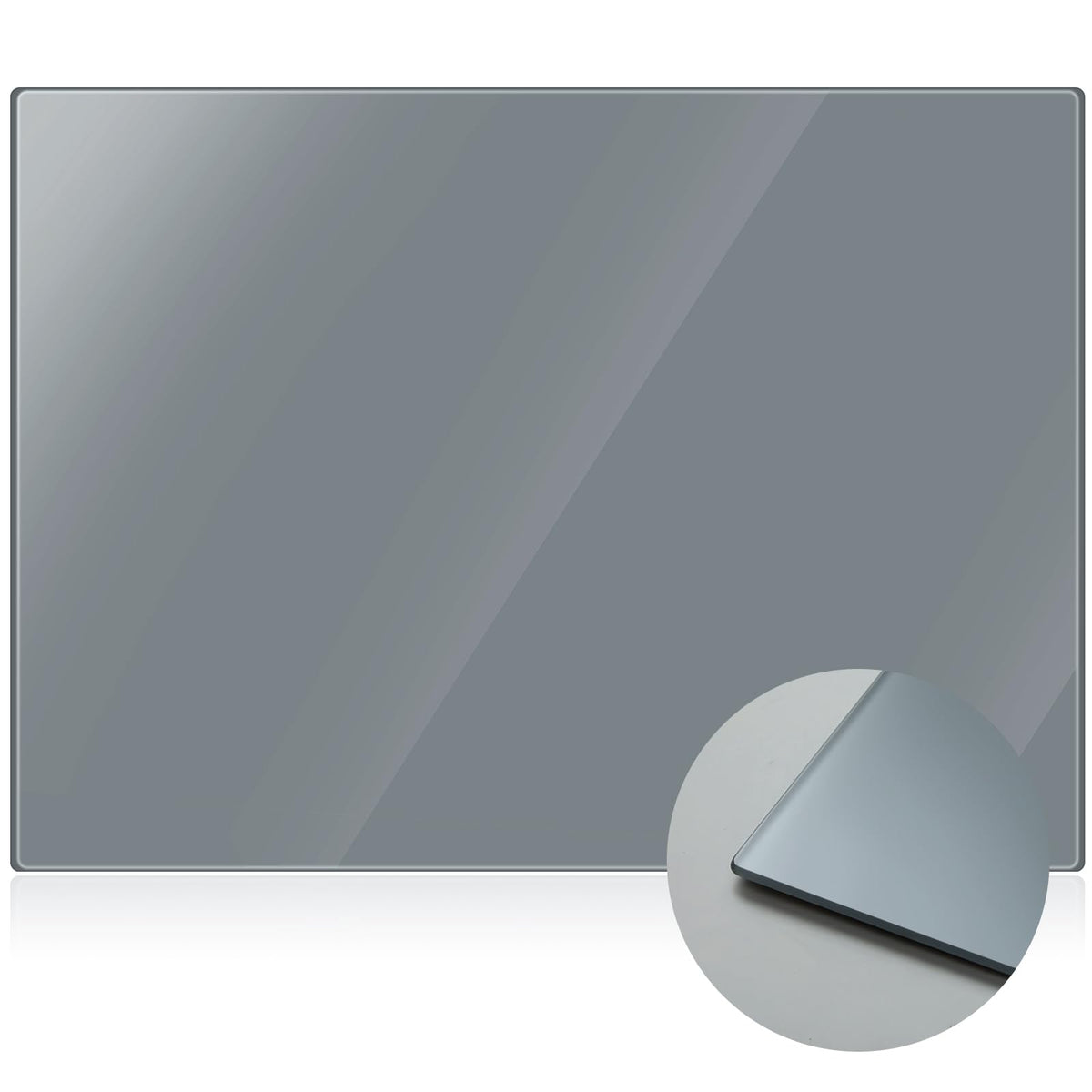 Nuanchu 1 Pcs Tempered Glass Palette for Oil Painting, 12 X 16 Inches Grey