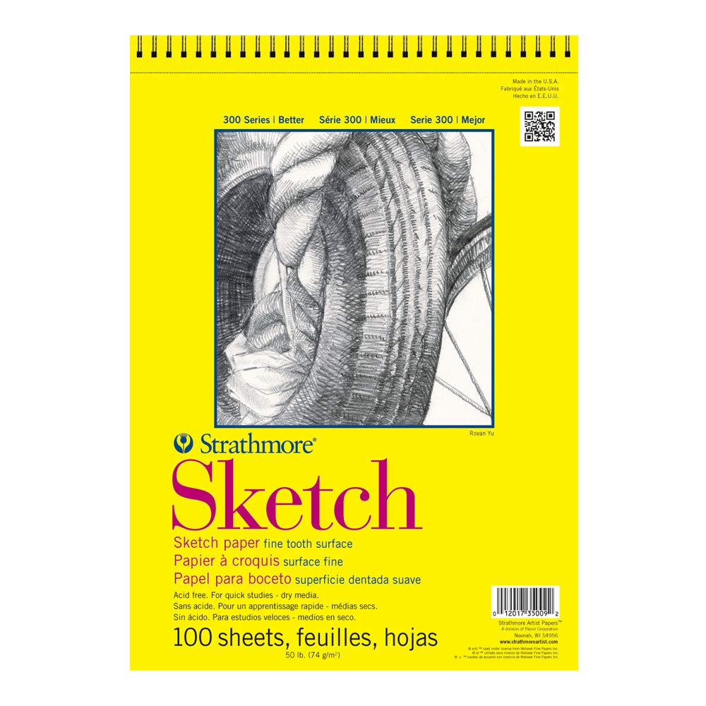 Strathmore 300 Series Sketch Pad, 11x14, Wire Bound, 100 Sheets