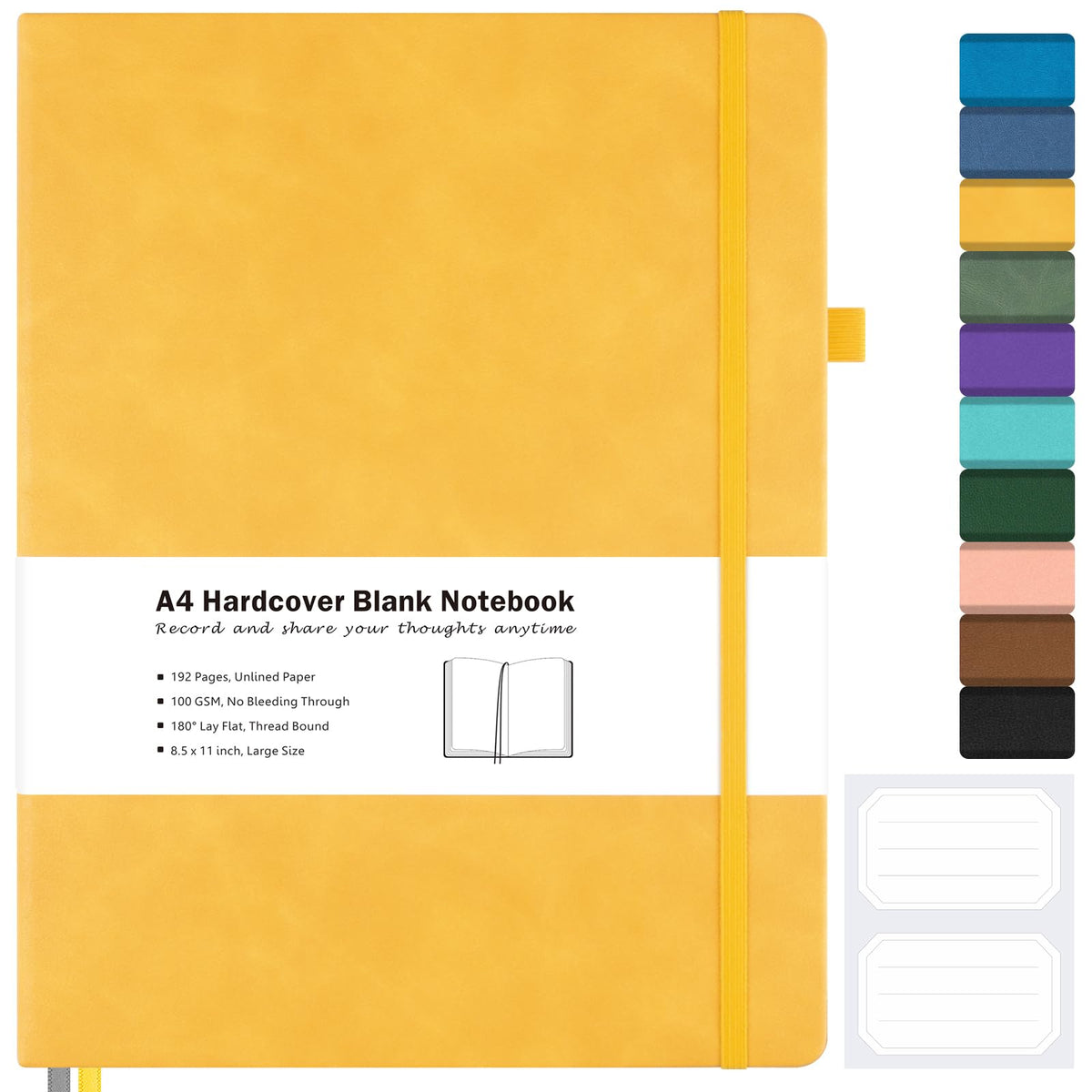 Blank Notebook Hardcover Sketch Book, 8.5 x 11 Blank Journal No Bleed Paper