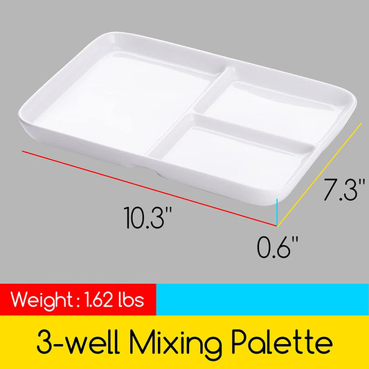 MEEDEN Ceramic Artist Paint Palette: 10" X 7" Porcelain Watercolor Palette