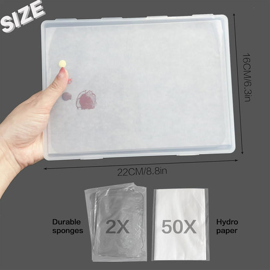 Stay Wet Palette for Acrylic Painting, Wet Pallets for Painting Miniatures Include Wet Pallete Tray, 2 Pcs Sponges and 100 Pcs Hydro Paper to Keep Paint Stay Wet