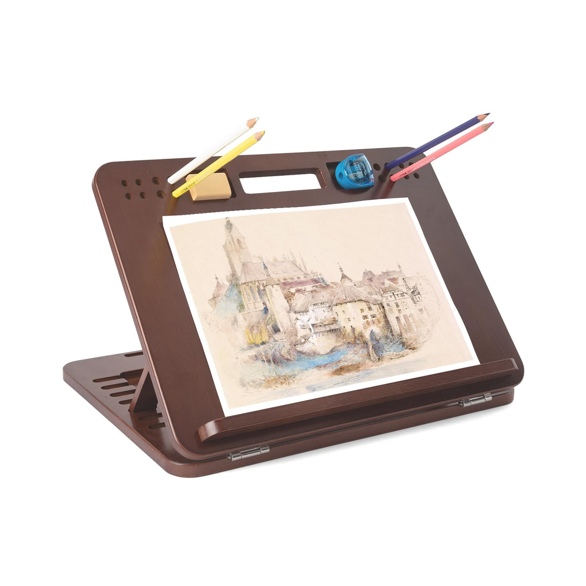 StrongTek Bamboo Tabletop Easel, 6-Angle Drawing Board for Desk and Lap