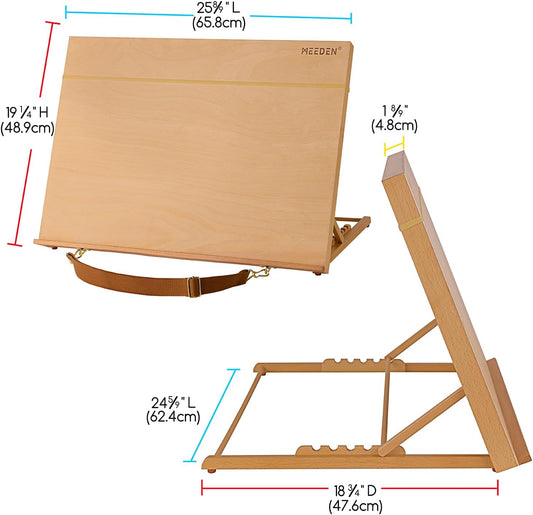 MEEDEN Large Tabletop Drawing Easel: A2 Wooden Sketching Board for Painting