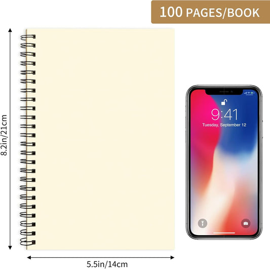EOOUT Sketch Book for Kids, 12 Pack, A5 Blank Spiral Notebooks Sketchbooks, Unlined Journals 5.5 x 8.3 Inch, 100 Pages / 50 Sheets, Diary Sketch Books for Drawing, Art, Students, Office