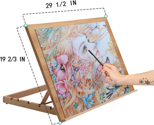 Extra Large 5-Position Wood Drafting Table Easel Drawing & Sketching Board,