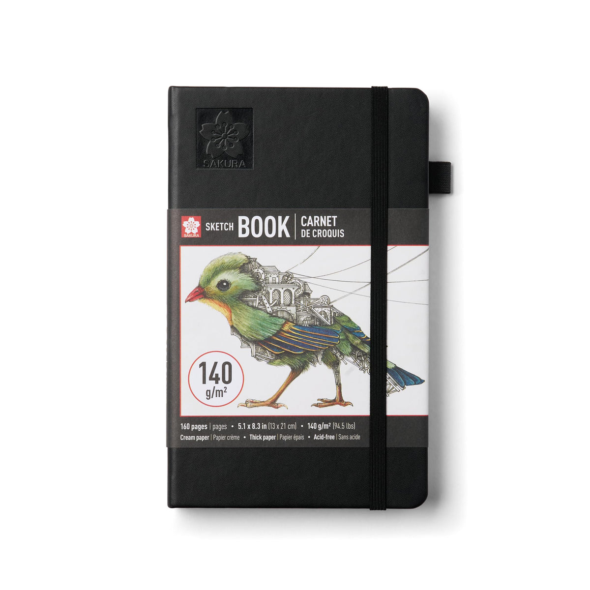 Sakura Sketchbook A5, Hardcover, 160 Pages, 5.1 x 8.3", Black, Cream Paper
