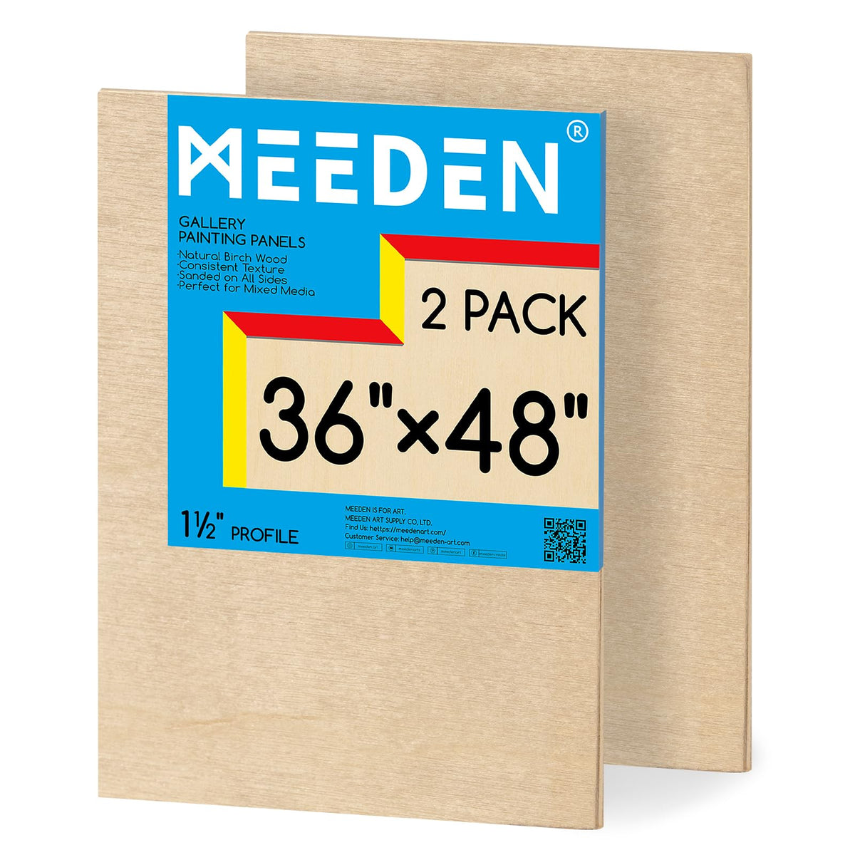 MEEDEN Unfinished Wood Canvas Board:6x6 Canvas Panel Pack of 4