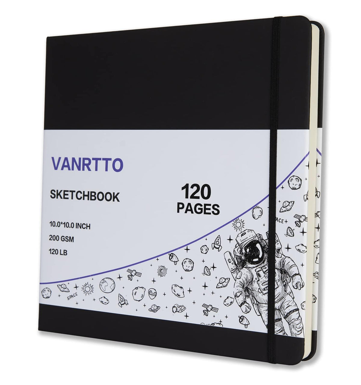 Vanrtto Hardcover Square Sketch Book, Mixed Media Sketchbook 8x8 Inch
