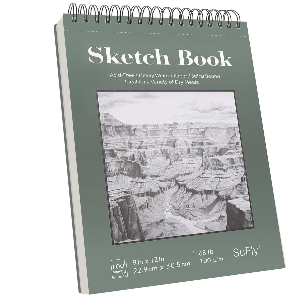 SuFly Sketch Book 9x12, 100-Sheet Drawing Paper Pad, 68lb/100gsm, Acid-Free