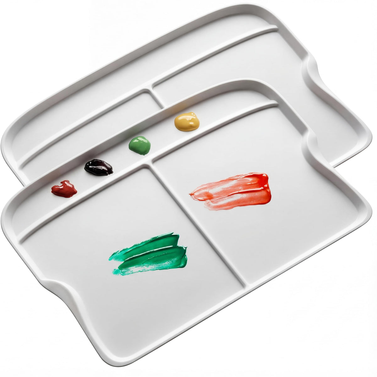 DUGATO 20-Well Plastic Paint Palette, 2-Pack Mixing Tray, 10 x 13 in
