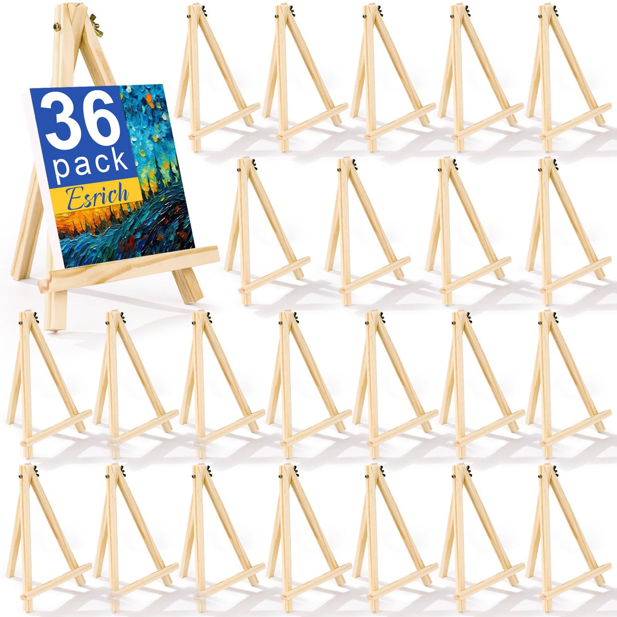 ESRICH 4 PCS 9 Inch Easel for Painting, Easel Stand for Painting Canvas