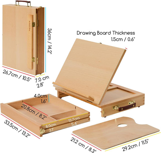MEEDEN Table Top Easel with Drawer: Tabletop Easel with Sketching Board