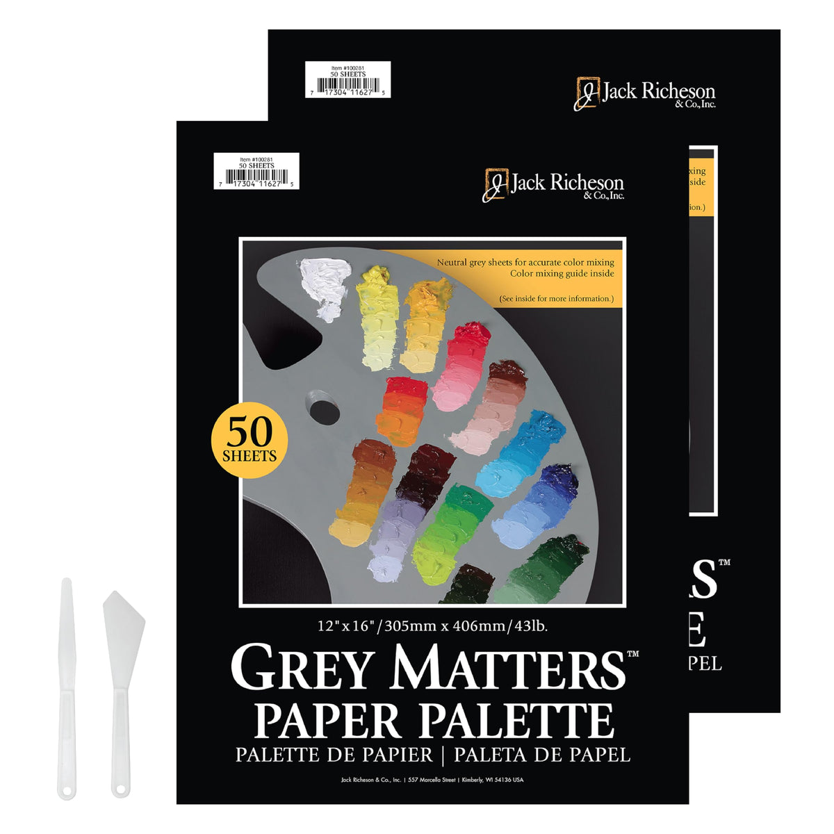 Jack Richeson Grey Matters Paper Palette, 12 by 16-Inch, 50 Sheets - JACK-100281