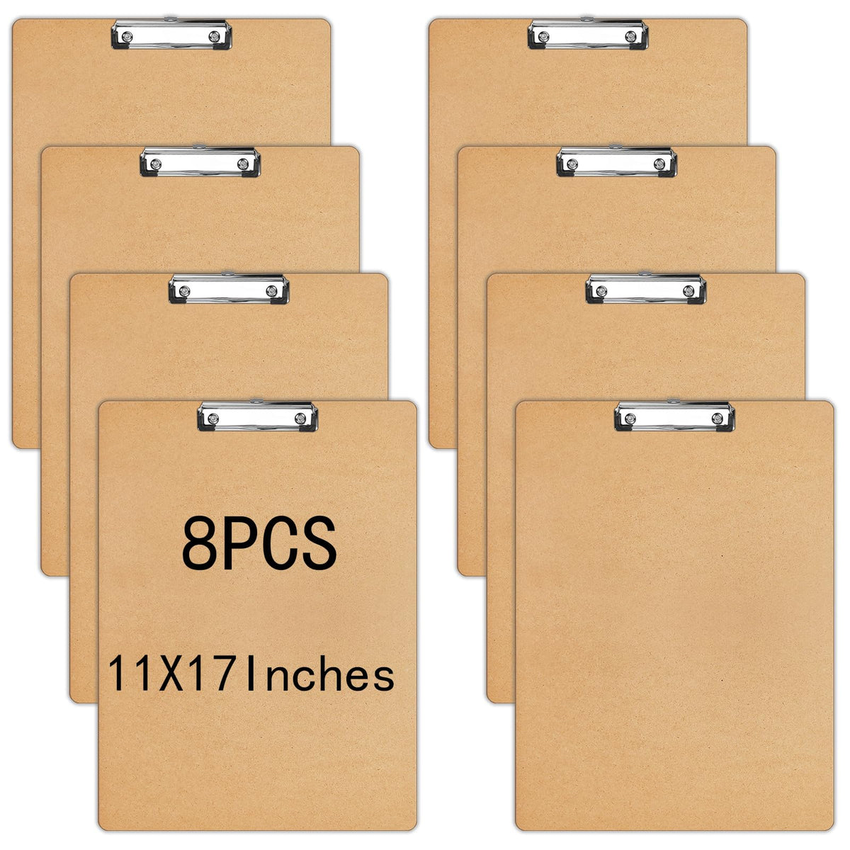 4 PCS Extra Large 11x17 Clipboard Clipboard, Wood Cleats with Low Profile Clips for Drawing, Sketching, and Art Boards, Horizontal Wood Lapping, Landscape Layout (3Mm Thickness)