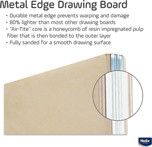 Helix - Wooden Drawing Board - Metal Edge - 23 x 31 inch
