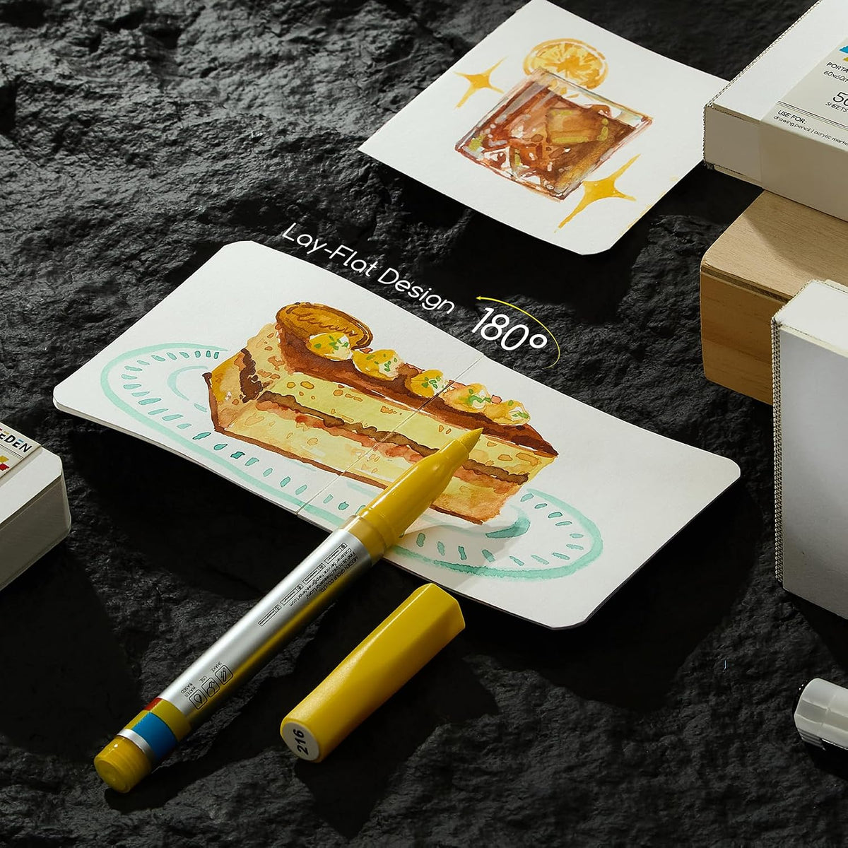 MEEDEN Small Sketchbook Drawing Paper: 3 Sizes 128lb/190gsm, 150 Pages