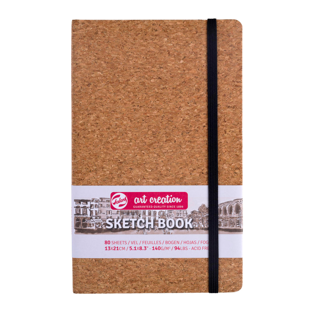 Talens Art Creation Sketchbook, 140 GSM/90 lbs, Black, 8.27 x 11.69 in
