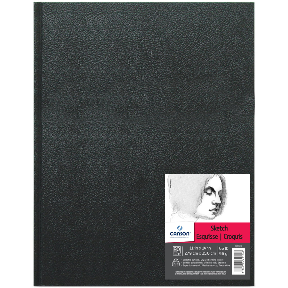 Canson Artist Series Sketchbook, Hardbound Journal, 11x14 inches, 184 Pages (65lb/96g) - Artist Paper for Adults and Students - Graphite, Charcoal, Pencil, Colored Pencil