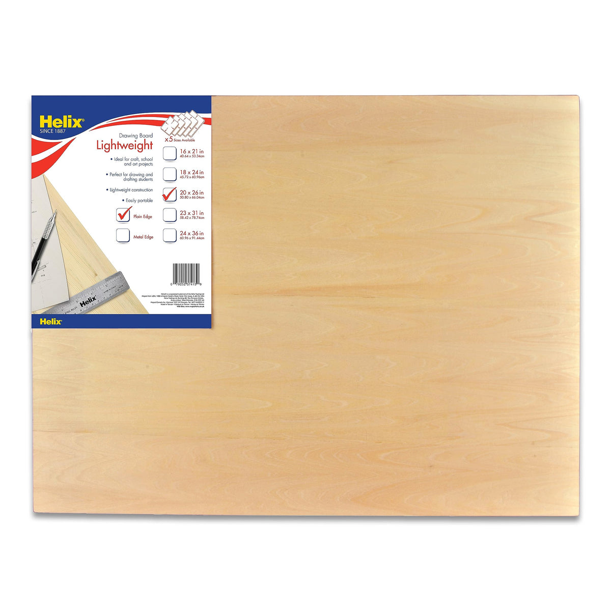 Helix - Wooden Drawing Board - Metal Edge - 23 x 31 inch