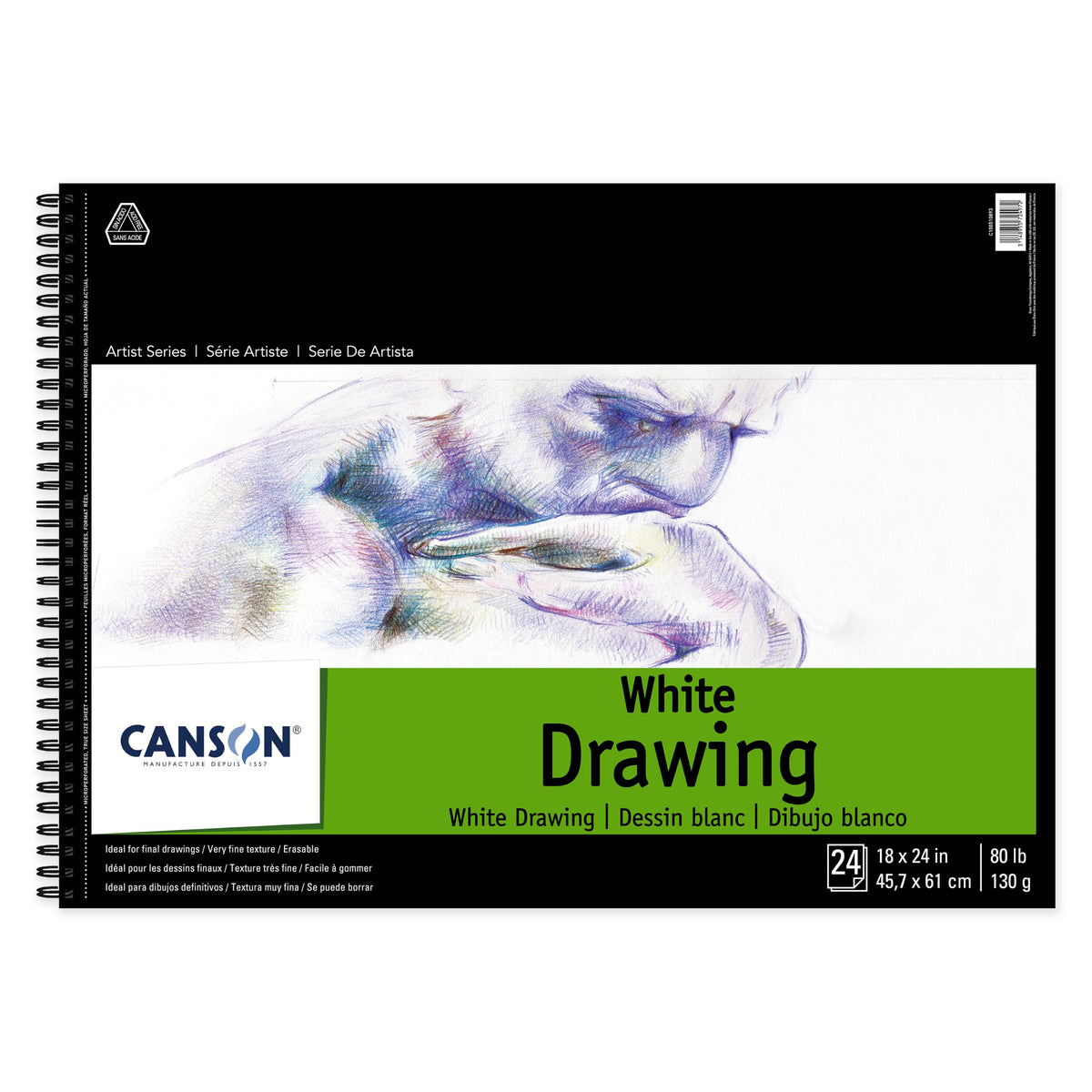 Canson Drawing Paper Art Book, Cream White, 9x12 in
