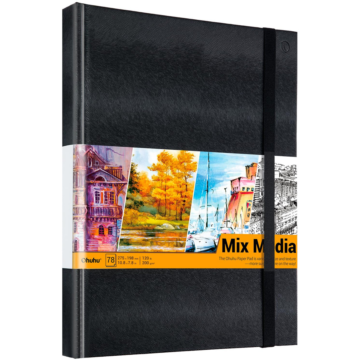 Ohuhu 10.8x7.8 Mix Media Pad Art Sketchbook 78 Sheets for Painting Drawing