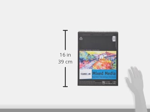 Canson Artist Series Mixed Media Paper, 11" x 14", Wirebound Pad, 20 Sheets