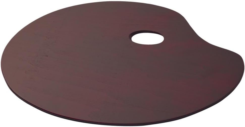 Oval Walnut Wood Paint Palette 12 x 9 Inches | Oil-Sealed Wooden Painting Palettes | Vintage Artist Oil Acrylic Mixing Tray | Portable Lightweight Art Pallet with Thumb Hole 24 x 30 cm