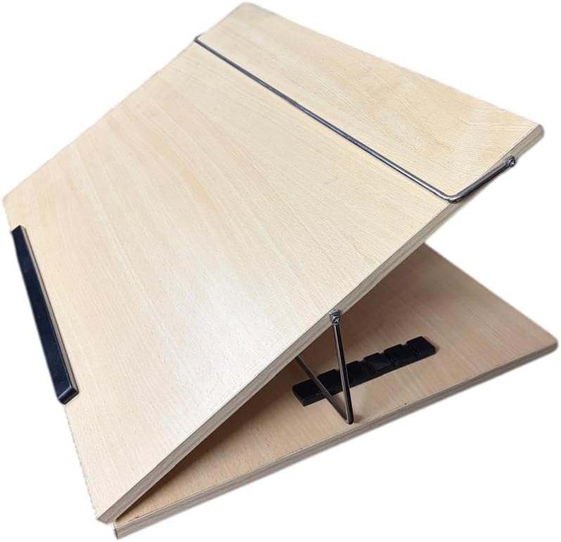 Writing Table top Small Size 12 * 16 inch 10 mm Thick Adjustable Wooden Drawing Board, Light Beech Color