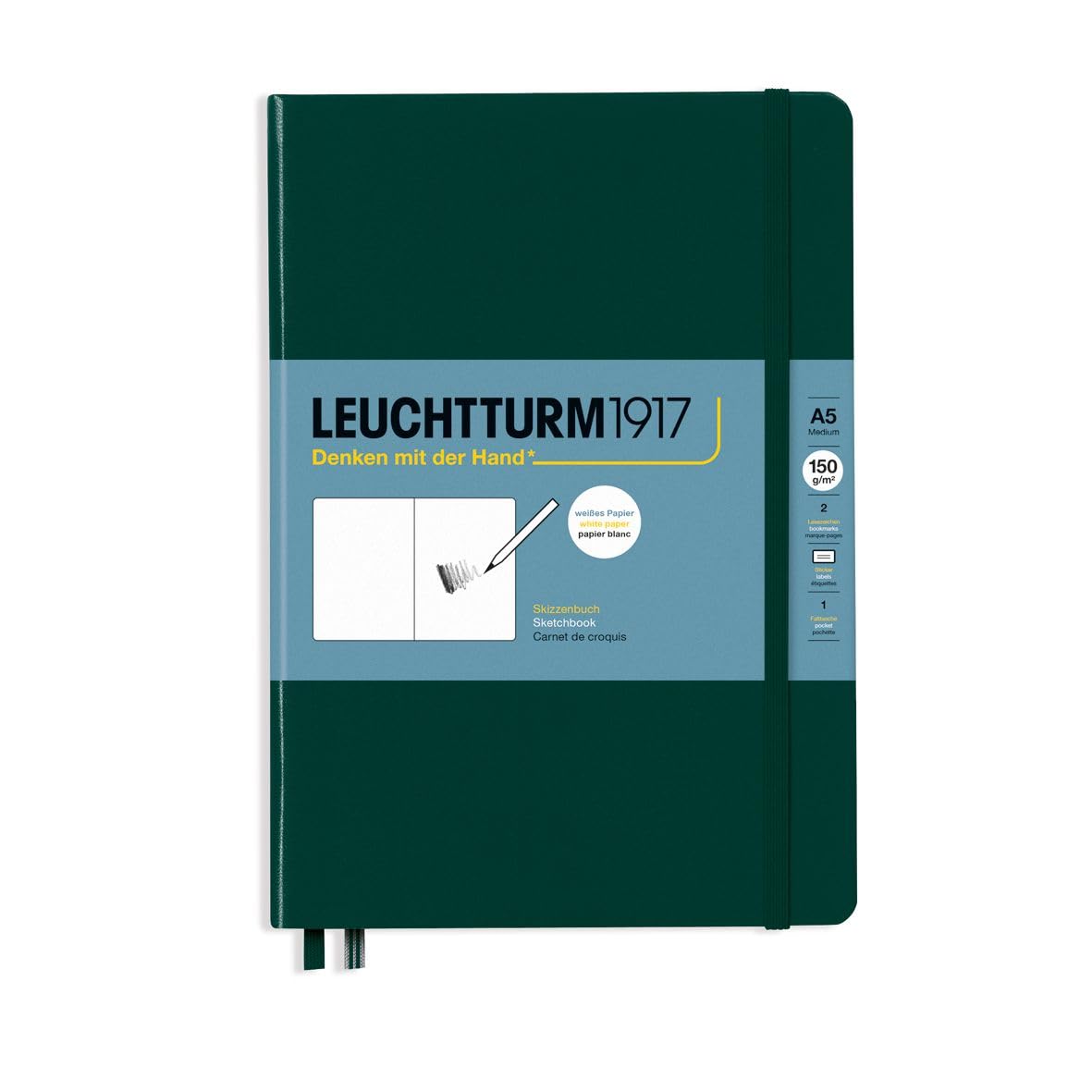 Leuchtturm1917 - Square Hardcover Sketchbook (Black) - 112 Pages of 150g/m² Paper