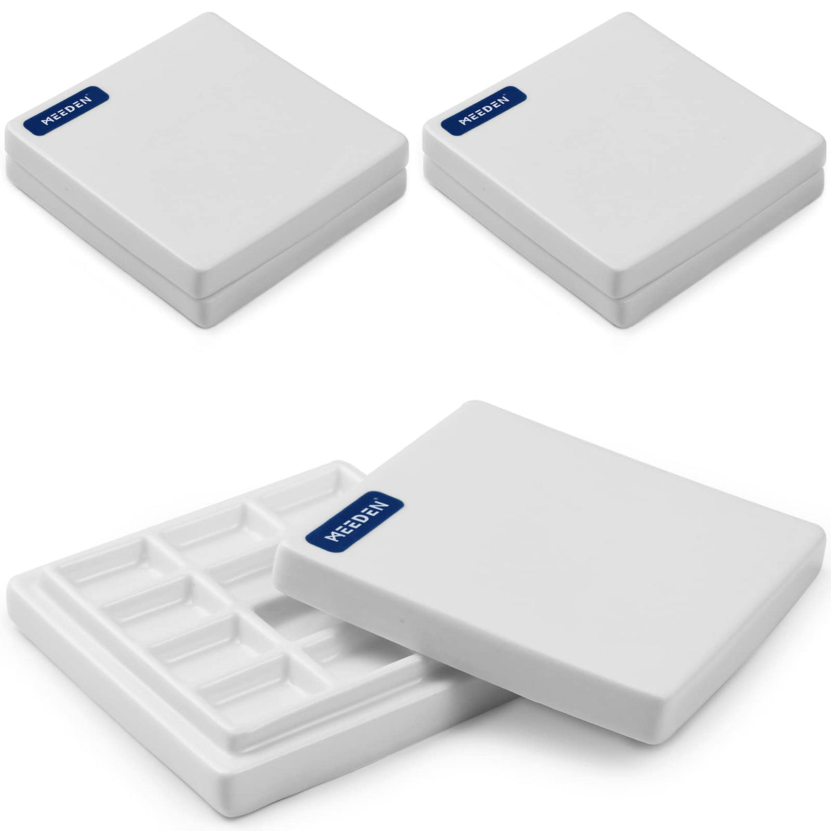 MEEDEN 24-Well Ceramic Watercolor Paint Palette with Cover