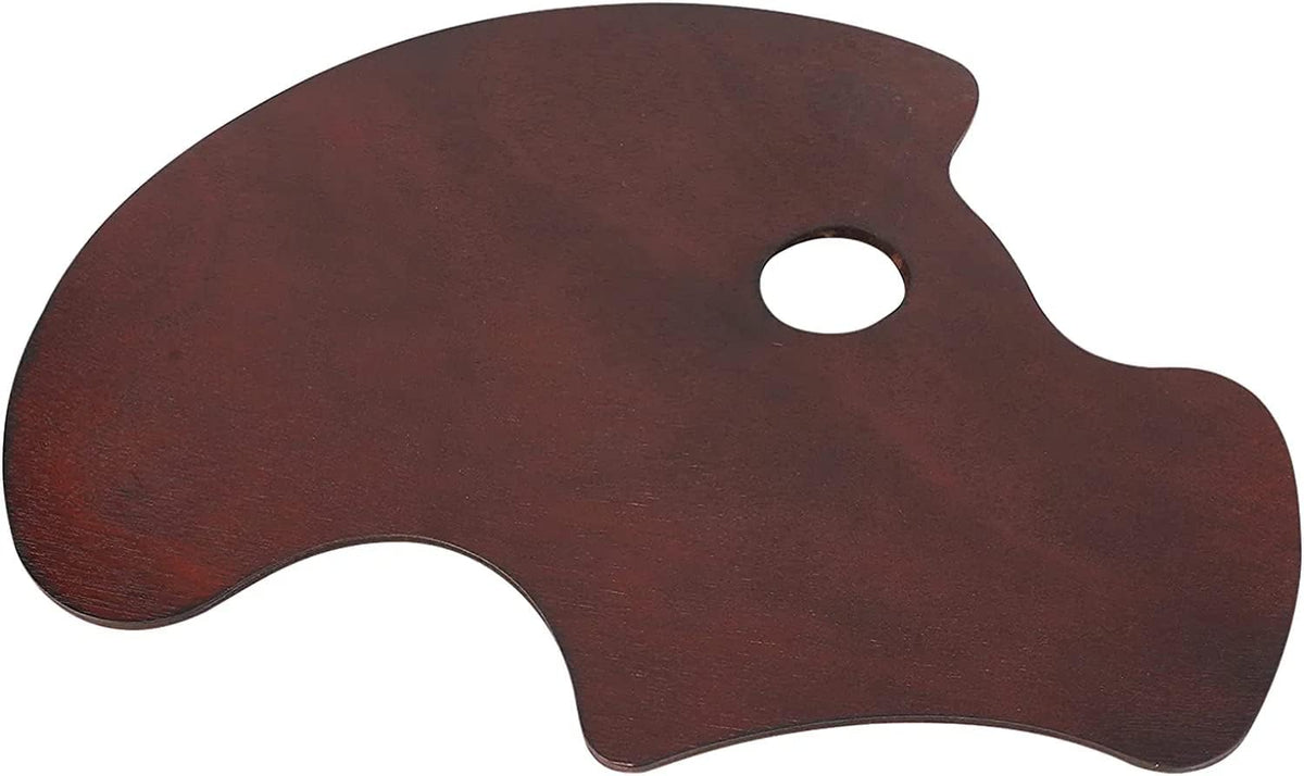 Oval Walnut Wood Paint Palette 12 x 9 Inches | Oil-Sealed Wooden Painting Palettes | Vintage Artist Oil Acrylic Mixing Tray | Portable Lightweight Art Pallet with Thumb Hole 24 x 30 cm
