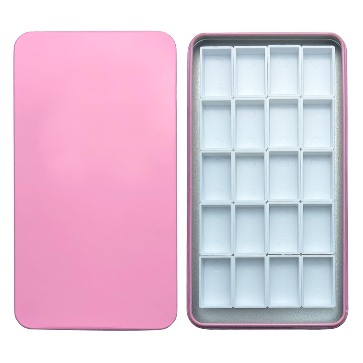FCLUB Metal Watercolor Palette with 20 Wells Full Pans and Magnetic Strips