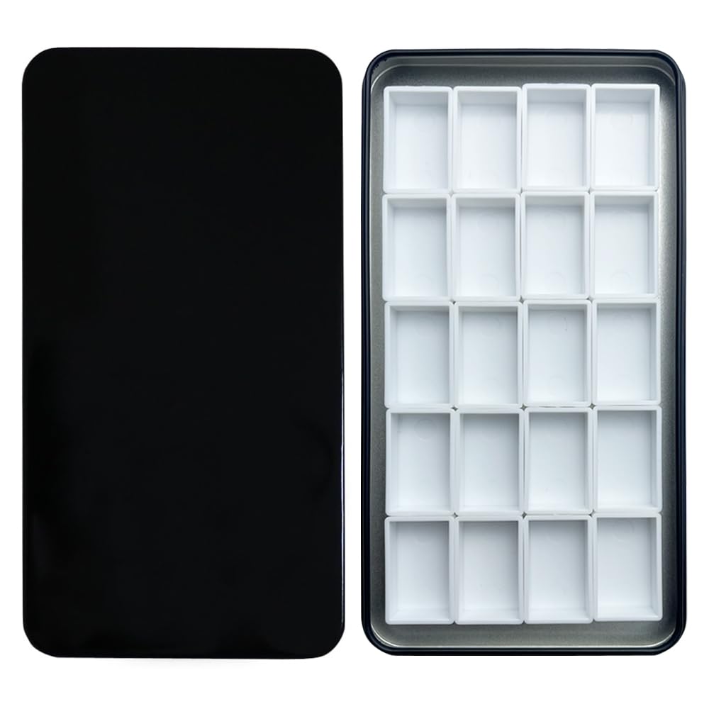 FCLUB Metal Watercolor Palette with 20 Wells Full Pans and Magnetic Strips