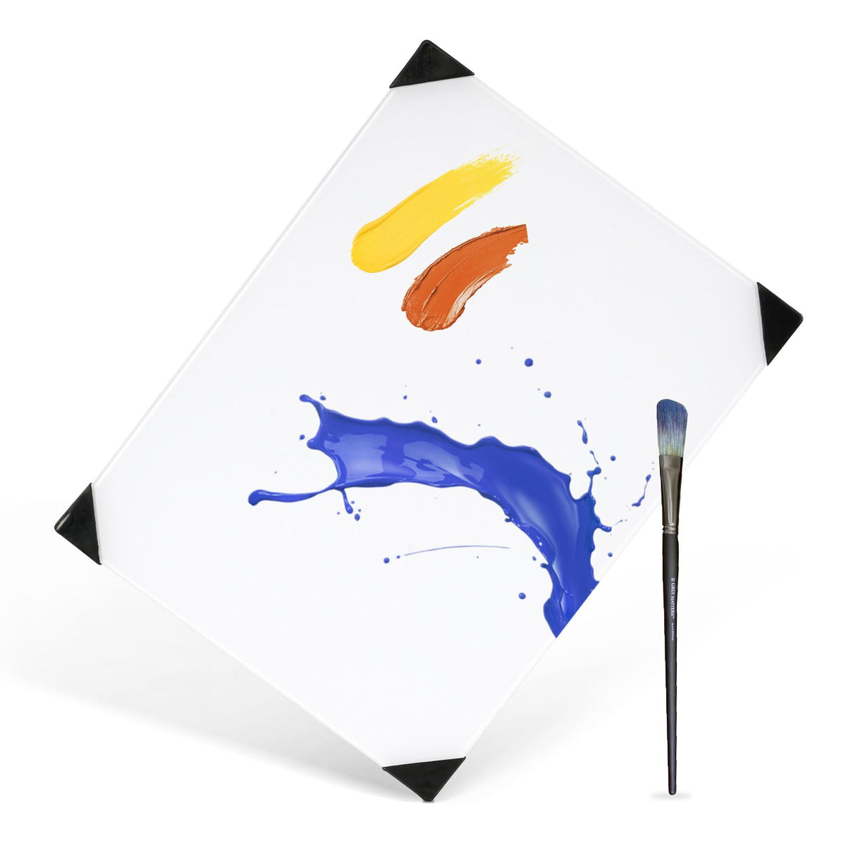 Glass Palette for Oil Painting, 12 x 9 Inches, Ultra White, Easy to Clean