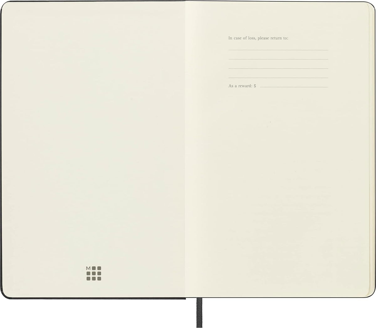Moleskine Classic Notebook, Large, Plain, Black, Hard Cover (5 x 8.25)