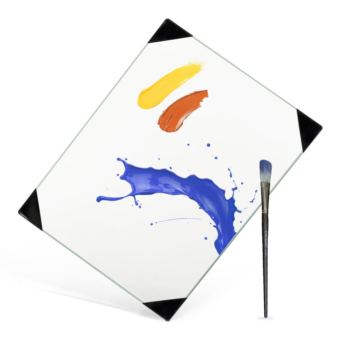 Glass Palette for Oil Painting, 12 x 9 Inches, Ultra White, Easy to Clean