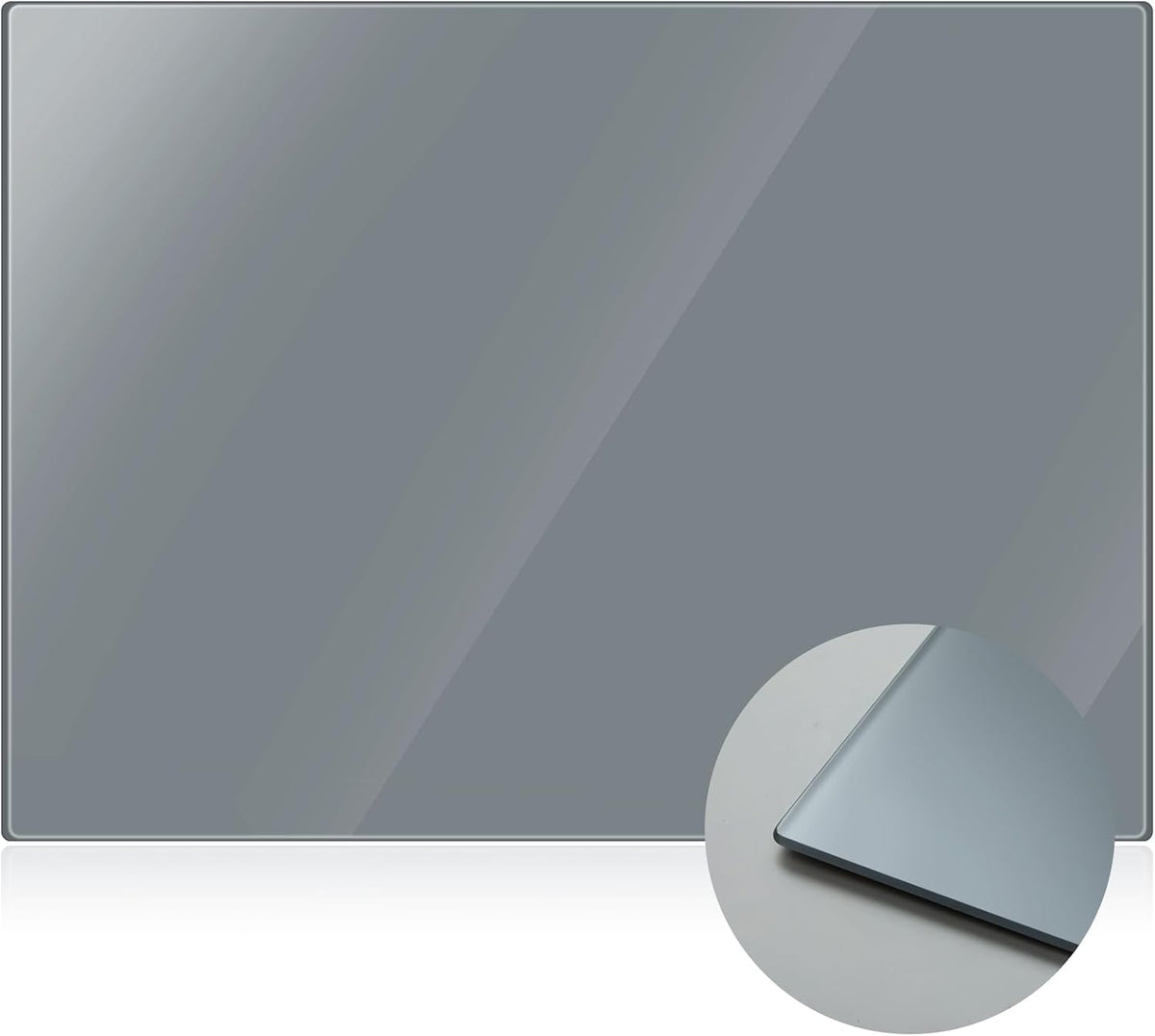 Nuanchu 1 Pcs Tempered Glass Palette for Oil Painting, 12 X 16 Inches Grey