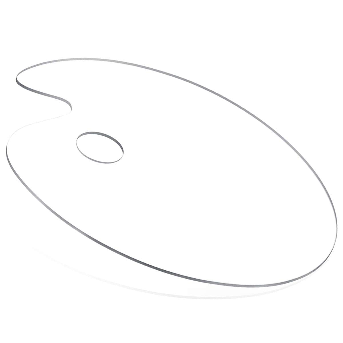 Clear Acrylic Paint Palette 15.7 x 11.8 Inches,Oval Art Palette Watercolor Gouache Paint Mixing Palette Easy Clean Plastic Paint Tray Pallette for DIY Art Craft Painting (40 x 30 cm)
