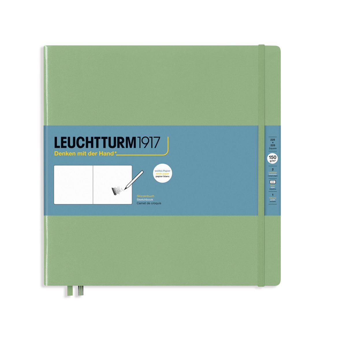 Leuchtturm1917 - Square Hardcover Sketchbook (Lemon) - 112 Pages of 150g/m² Paper