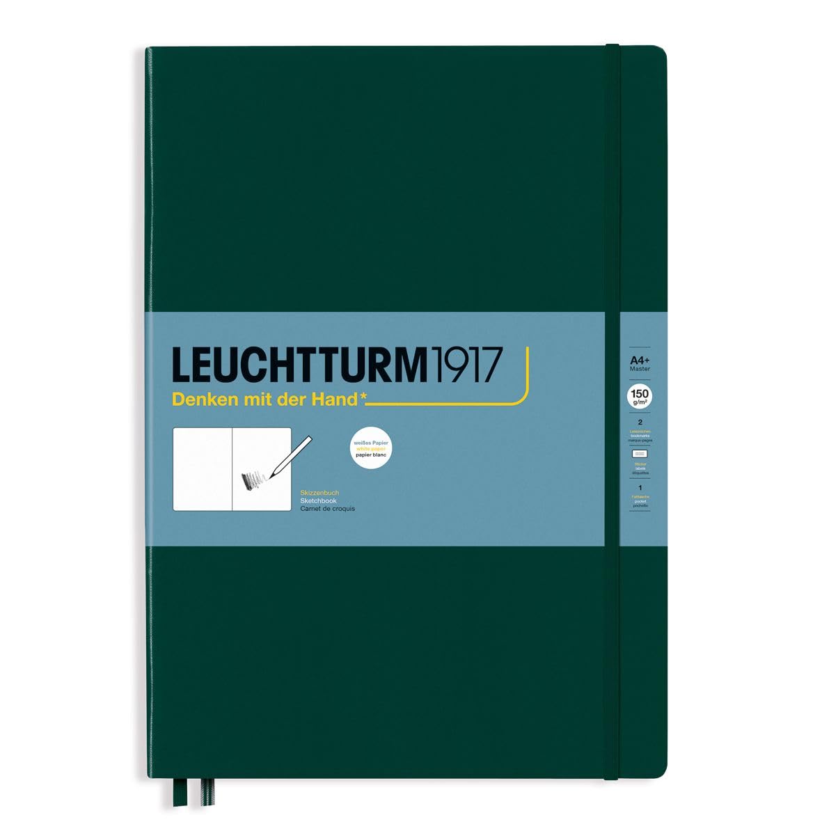 Leuchtturm1917 - Square Hardcover Sketchbook (Black) - 112 Pages of 150g/m² Paper