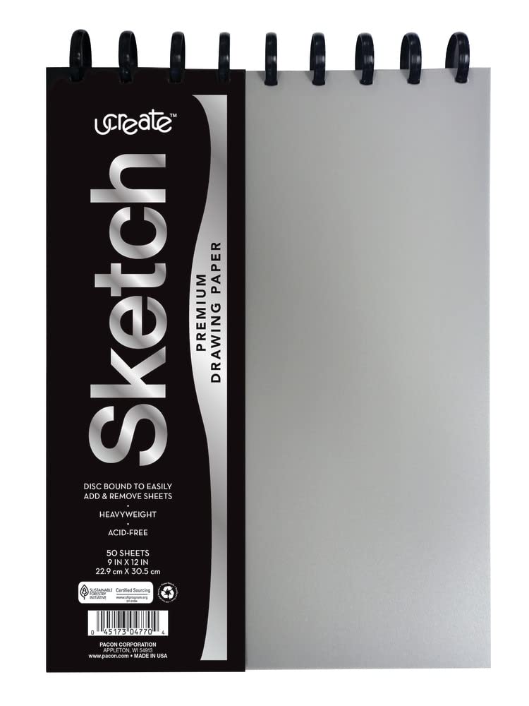 UCreate Fashion Poly Sketch Book, Kaleidoscope, 9'' x 12'', 75 Sheets