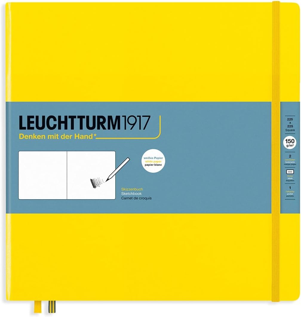 Leuchtturm1917 - Square Hardcover Sketchbook (Lemon) - 112 Pages of 150g/m² Paper