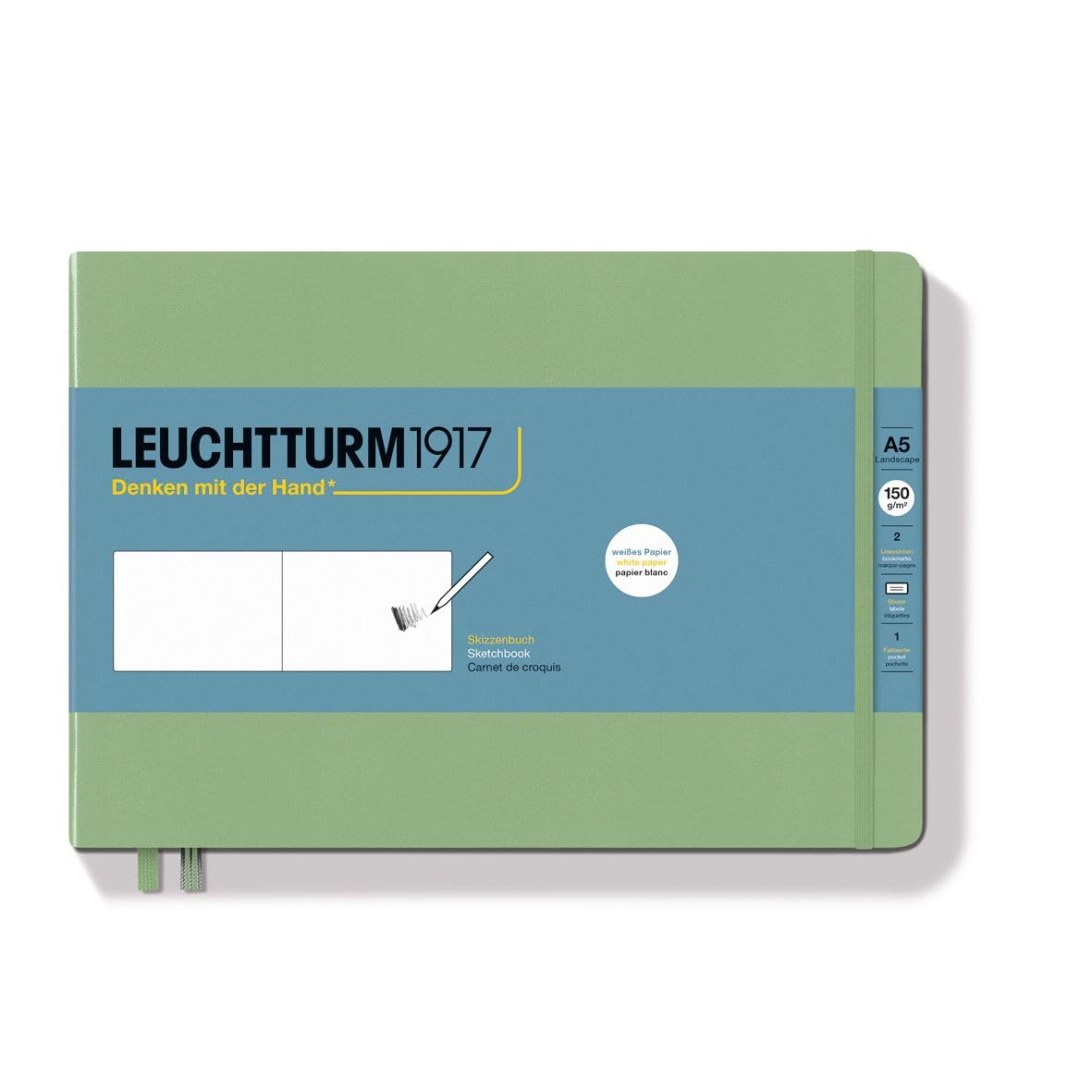 Leuchtturm1917 - Square Hardcover Sketchbook (Black) - 112 Pages of 150g/m² Paper