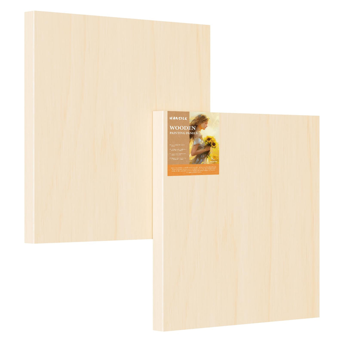 Wood Panels for DIY Painting - Christmas Crafts & Home Décor | 12x12 Inch Canvas Wood Boards, Unfinished Wooden Canvas for Adults (3-Pack)