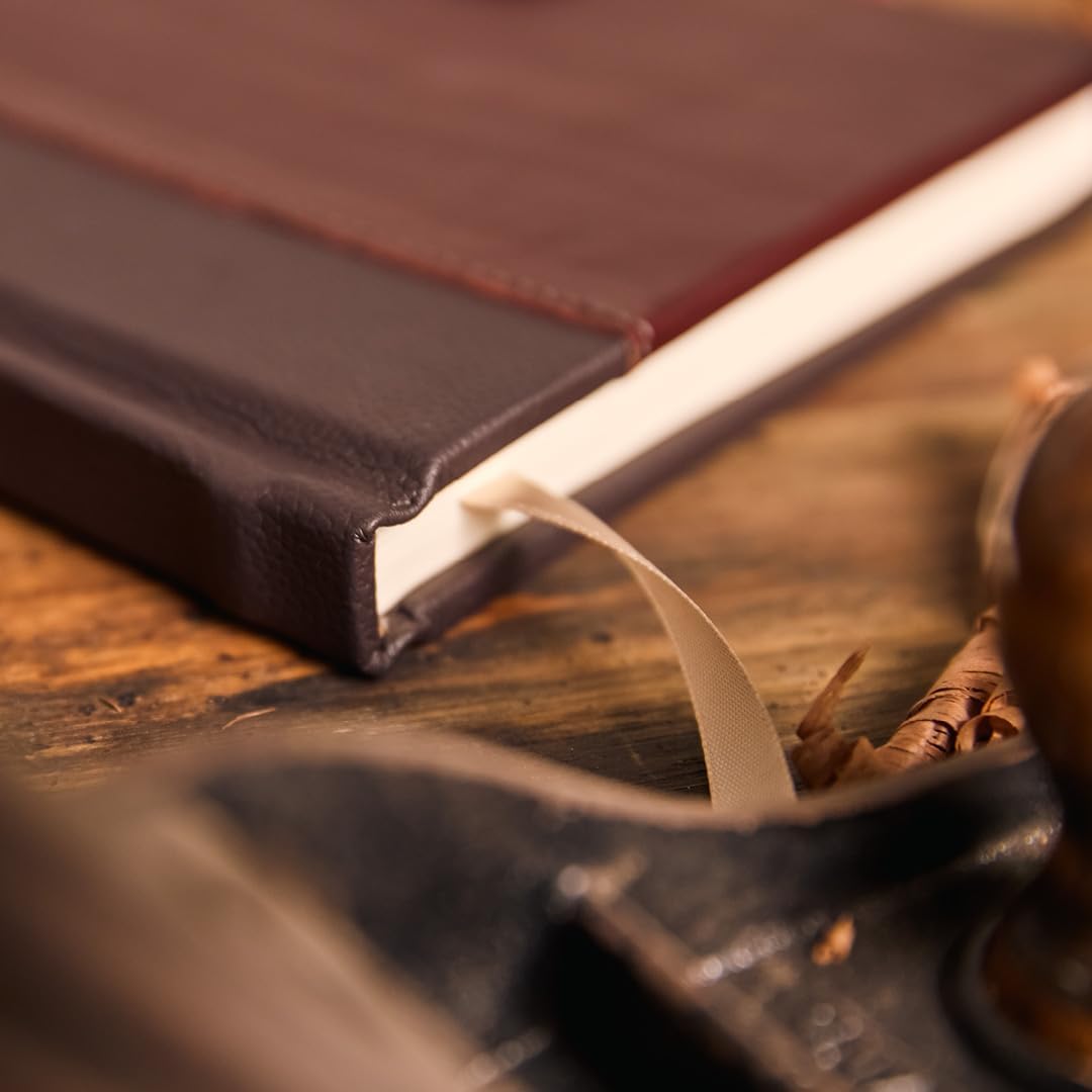 Leatherpress Sketchbook, Hardcover Drawing Notebook, Brown/Burgundy