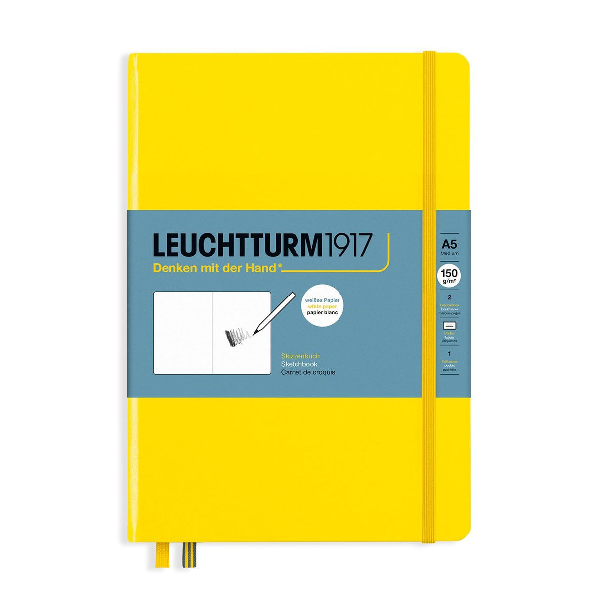 Leuchtturm1917 - Square Hardcover Sketchbook (Black) - 112 Pages of 150g/m² Paper