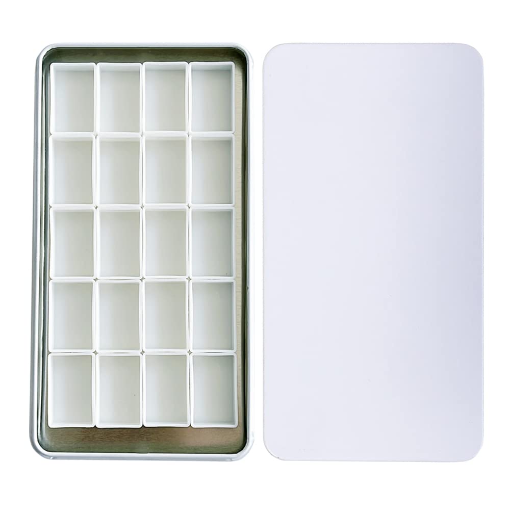 FCLUB Metal Watercolor Palette with 20 Wells Full Pans and Magnetic Strips