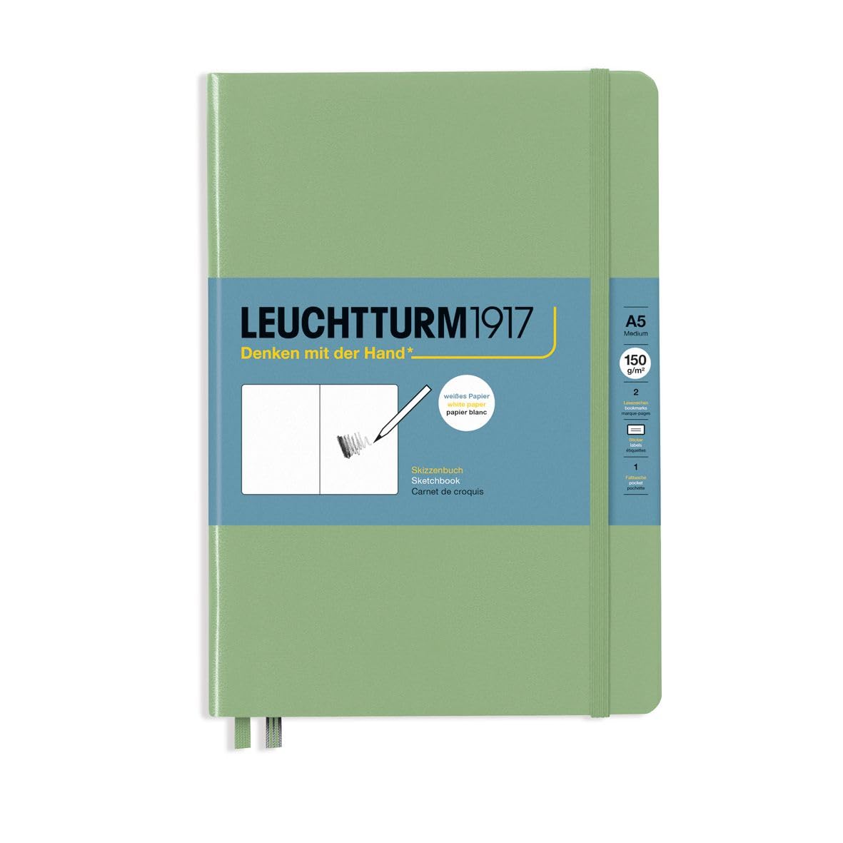 Leuchtturm1917 - Medium A5 Hardcover Sketchbook (Lemon) - 112 Pages of 150g/m² Paper