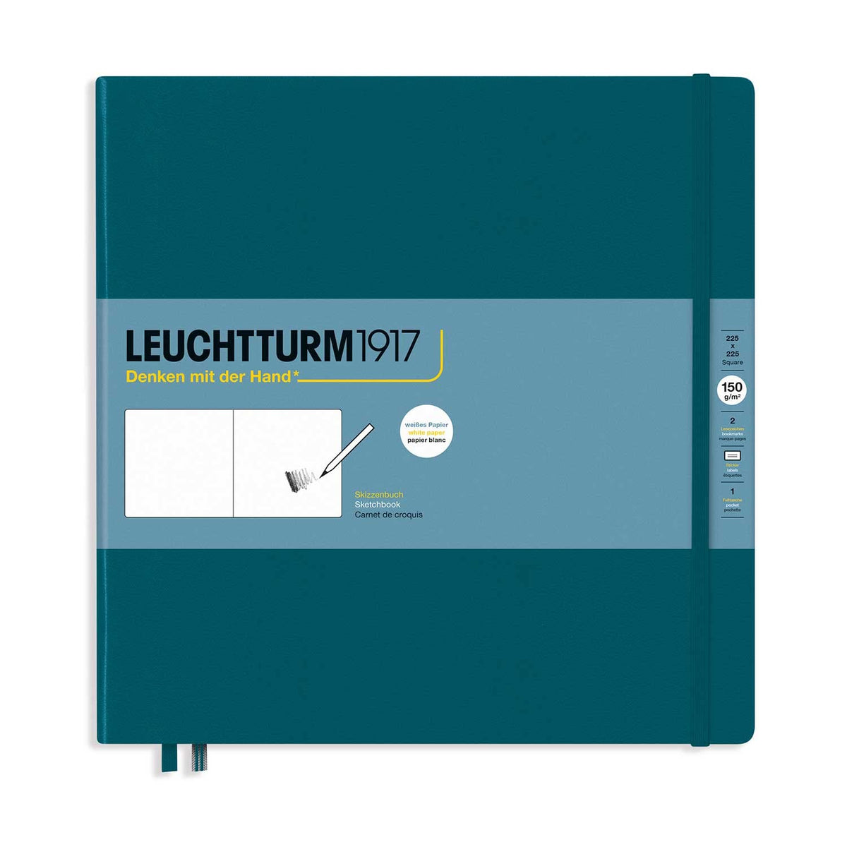 Leuchtturm1917 - Square Hardcover Sketchbook (Black) - 112 Pages of 150g/m² Paper