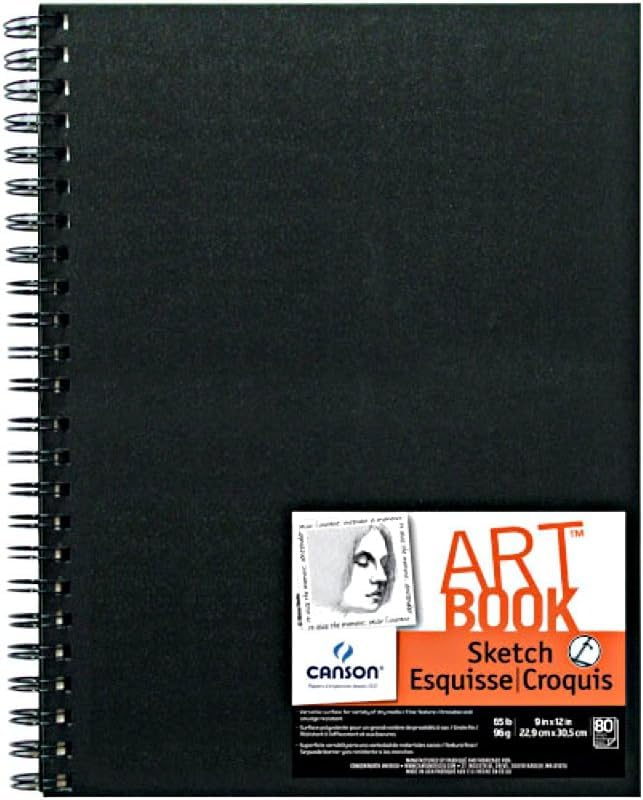 Canson Artist Series Sketchbook, Hardbound Journal, 11x14 inches, 184 Pages (65lb/96g) - Artist Paper for Adults and Students - Graphite, Charcoal, Pencil, Colored Pencil